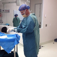 Surgeon preparing for surgery 